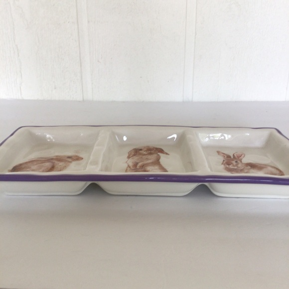CERAMIC BUNNY SERVING TRAY NWT - Picture 6 of 9